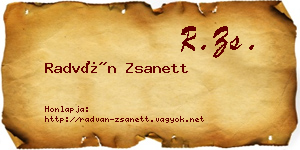 Radván Zsanett névjegykártya